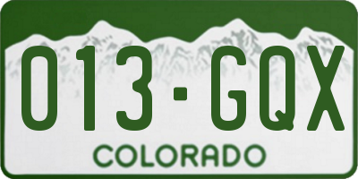 CO license plate 013GQX