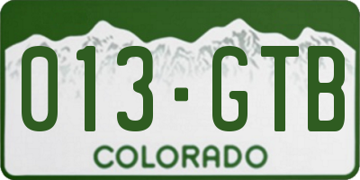 CO license plate 013GTB