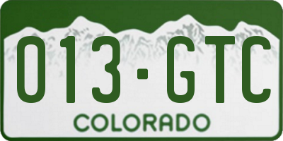 CO license plate 013GTC
