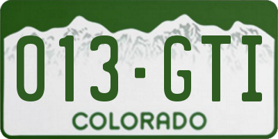 CO license plate 013GTI