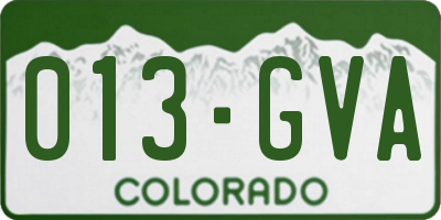 CO license plate 013GVA