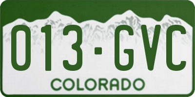CO license plate 013GVC