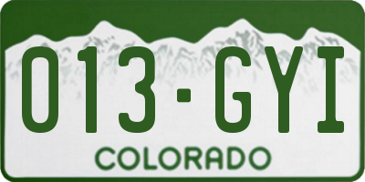 CO license plate 013GYI