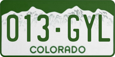 CO license plate 013GYL