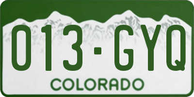 CO license plate 013GYQ