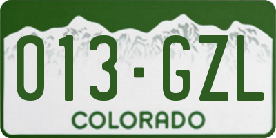 CO license plate 013GZL