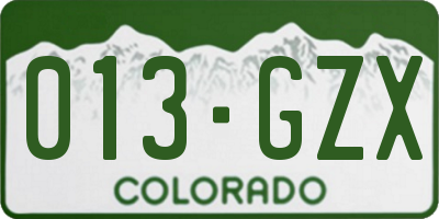 CO license plate 013GZX