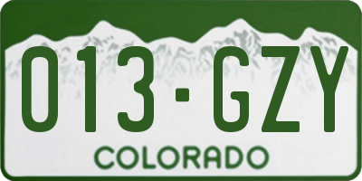 CO license plate 013GZY