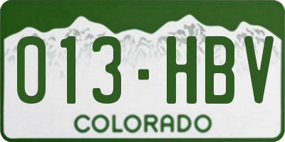 CO license plate 013HBV