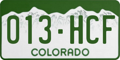 CO license plate 013HCF