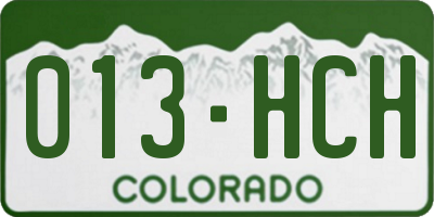 CO license plate 013HCH
