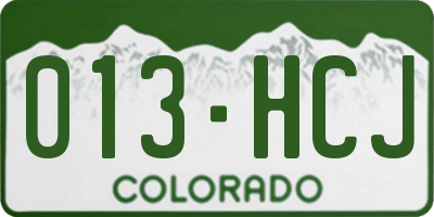 CO license plate 013HCJ