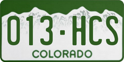 CO license plate 013HCS