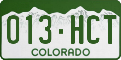 CO license plate 013HCT