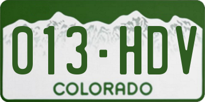 CO license plate 013HDV