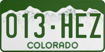 CO license plate 013HEZ