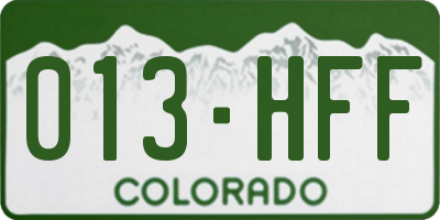 CO license plate 013HFF