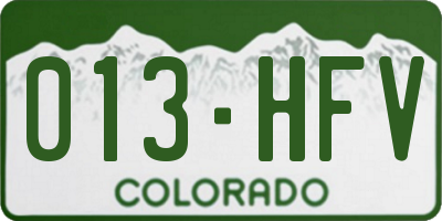 CO license plate 013HFV