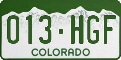 CO license plate 013HGF