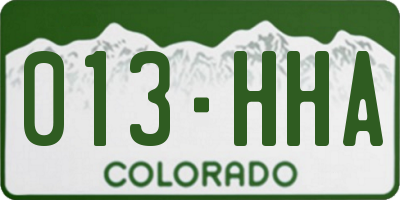 CO license plate 013HHA