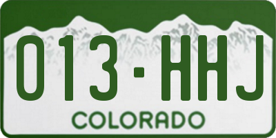 CO license plate 013HHJ