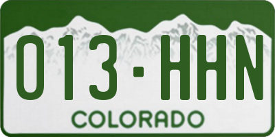 CO license plate 013HHN