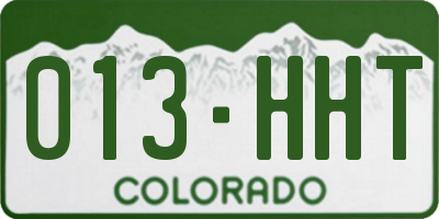 CO license plate 013HHT