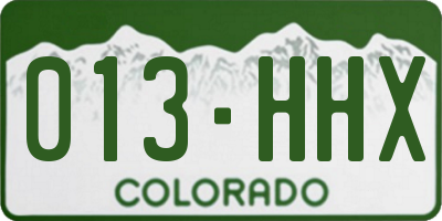 CO license plate 013HHX