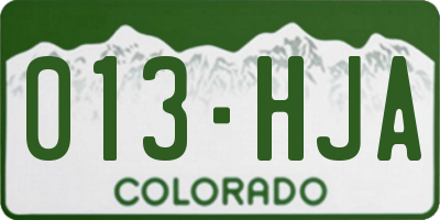 CO license plate 013HJA