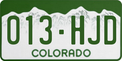 CO license plate 013HJD