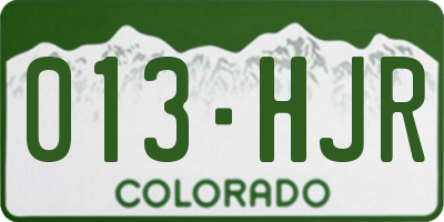 CO license plate 013HJR