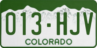 CO license plate 013HJV
