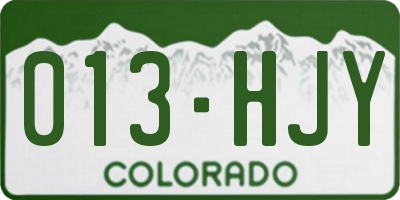CO license plate 013HJY