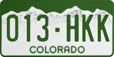 CO license plate 013HKK