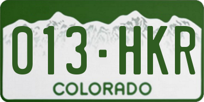 CO license plate 013HKR