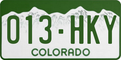 CO license plate 013HKY