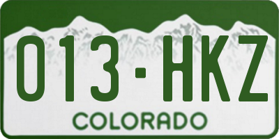 CO license plate 013HKZ