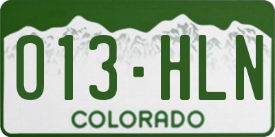 CO license plate 013HLN