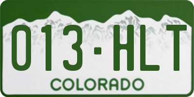 CO license plate 013HLT