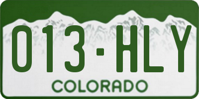 CO license plate 013HLY