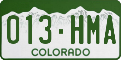 CO license plate 013HMA