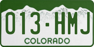 CO license plate 013HMJ