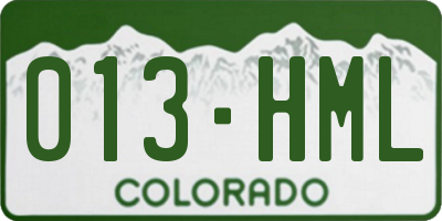 CO license plate 013HML