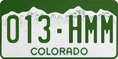 CO license plate 013HMM
