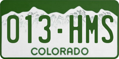 CO license plate 013HMS