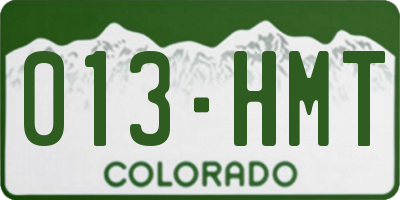 CO license plate 013HMT
