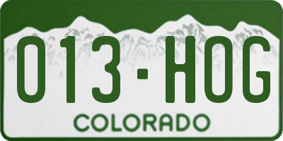 CO license plate 013HOG