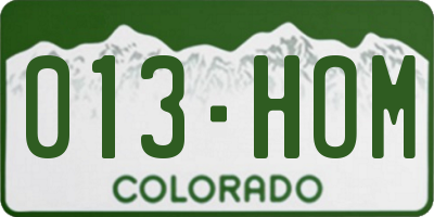 CO license plate 013HOM