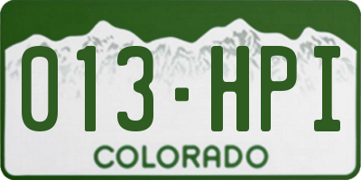 CO license plate 013HPI