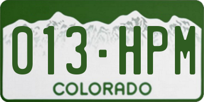 CO license plate 013HPM
